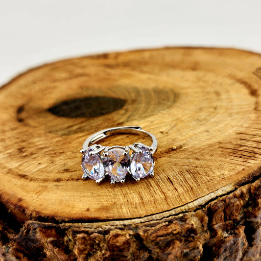 Triple Sparkle Adjustable Ring
