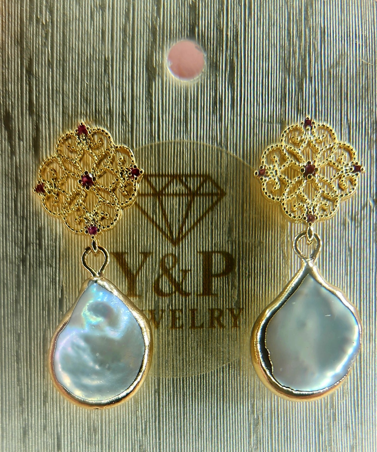Elegant Baroque Pearl & Filigree Drop Earrings