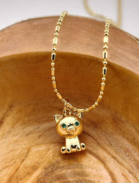 Cute Kitty Gold Necklace