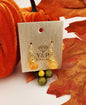Natural stone pumpkin earrings