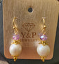 Baroque Pearl & Amethyst Crystal Earrings – Gold-Plated Elegance