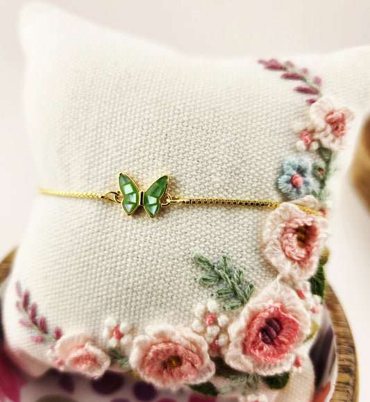 Green Butterfly slider bracelet