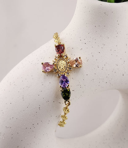 Goldplated cross bracelet