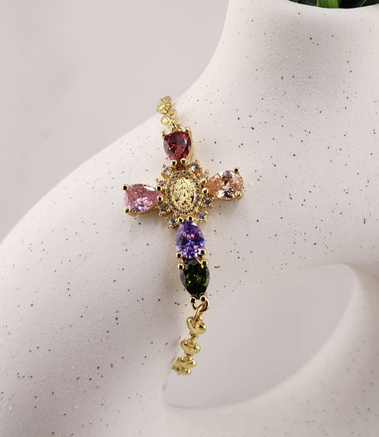 Goldplated cross bracelet