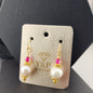 Baroque Pearl & Hot Pink Agate Earrings – Gold Hook Design