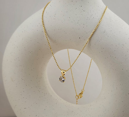 Golden Glow Solitaire Necklace